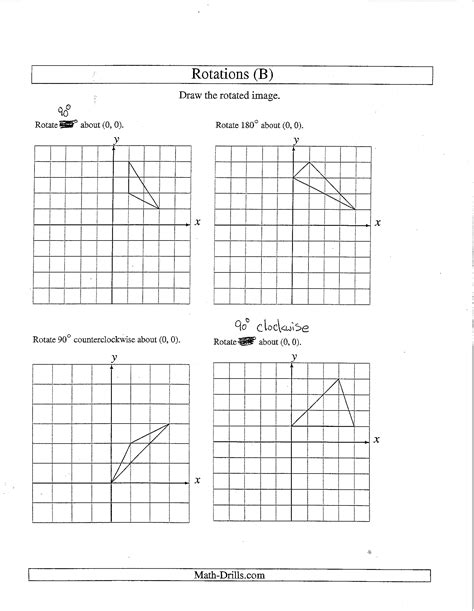 rotations worksheet 8th grade pdf
